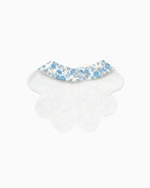 Scalloped Bib in Blue Capel