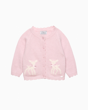 Baby Fawn Cardigan in Pale Pink