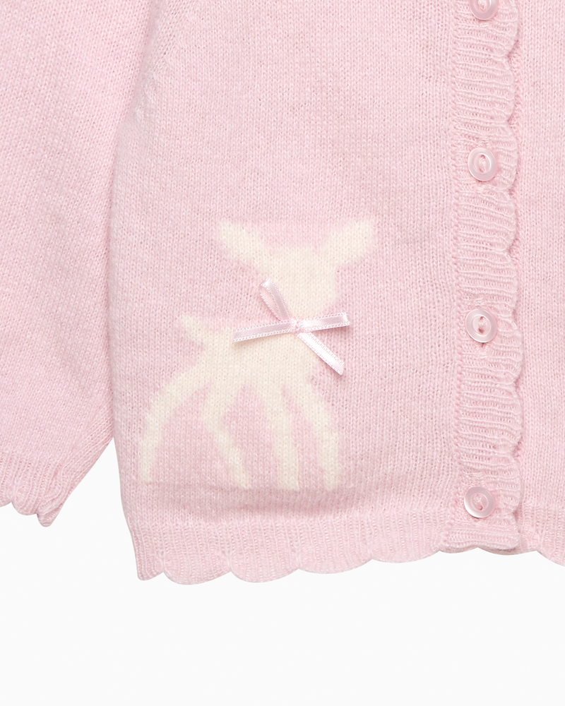 Baby Fawn Cardigan in Pale Pink