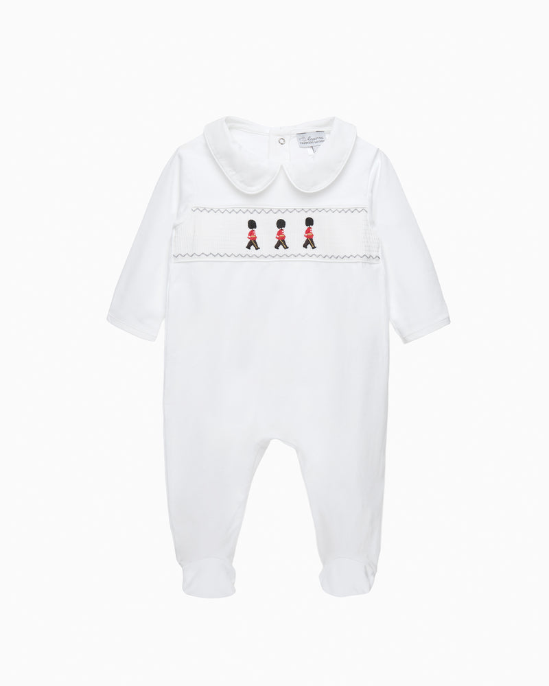 Baby Smocked Onesie in Guardsman