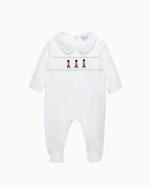 Baby Smocked Onesie in Guardsman