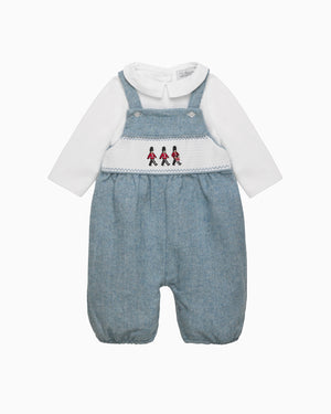 Baby Smocked Overalls Set in Guardsman