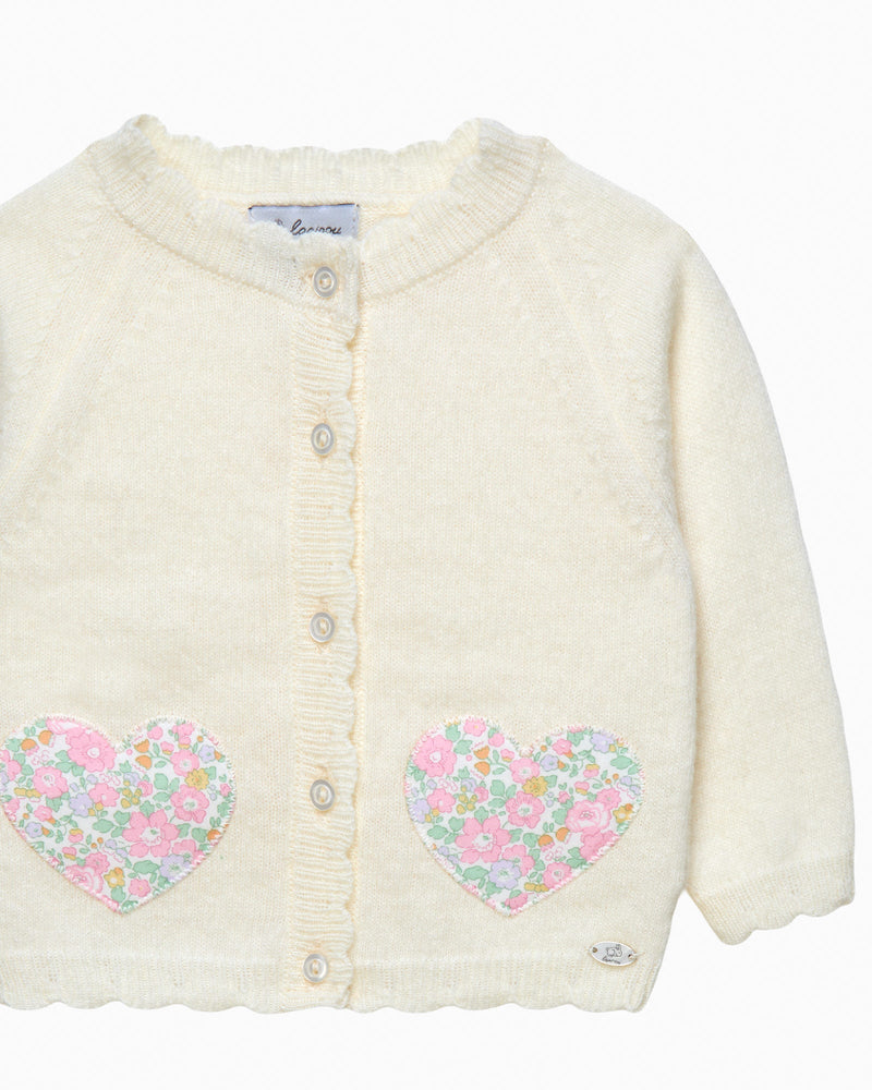 Lapinou Cardigan Baby Betsy Ann Heart Cardigan