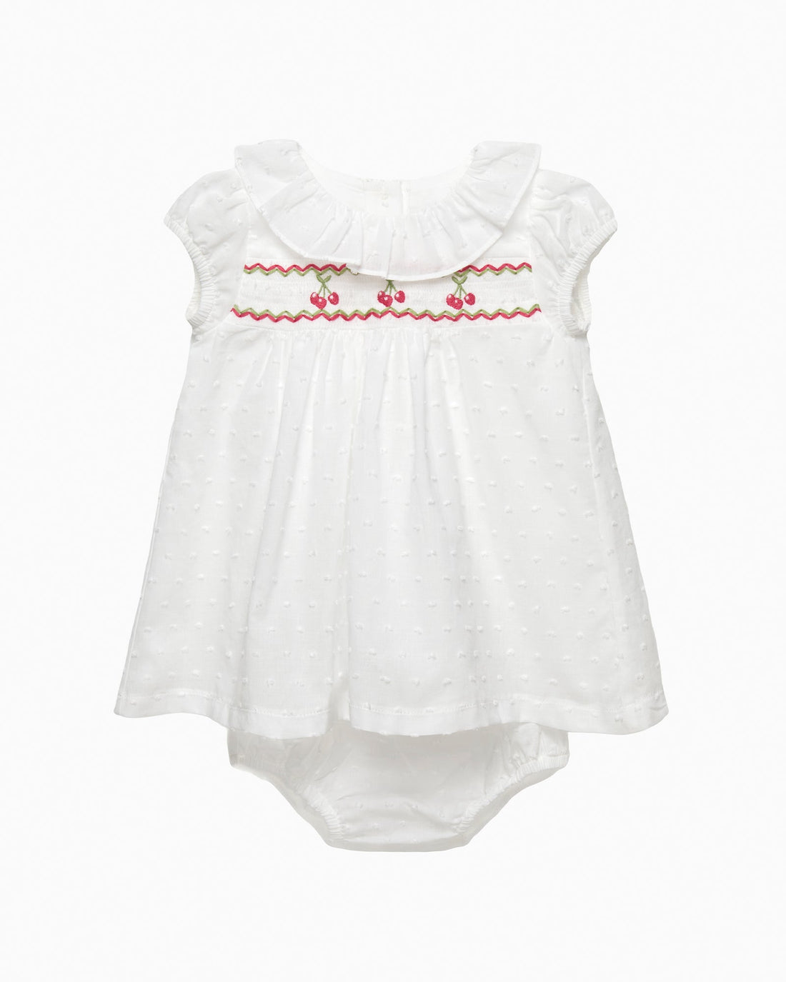 Lapinou Dress Baby My First Smocked Dress in Cherries
