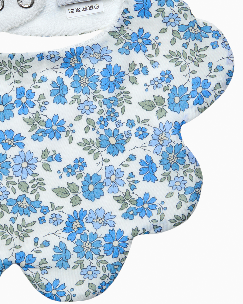 Scalloped Bib in Blue Capel