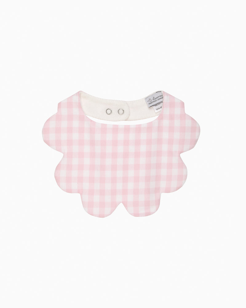 Scalloped Bib in Pink Gingham