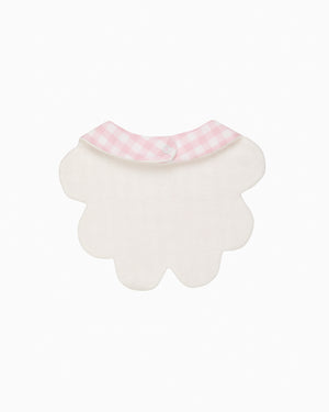 Scalloped Bib in Pink Gingham