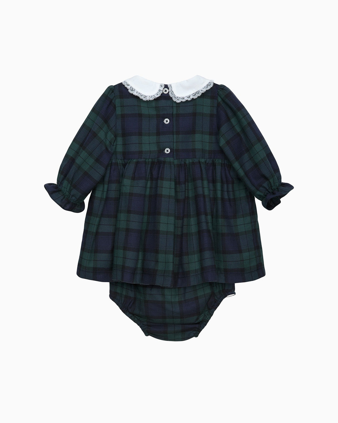 Lapinou Dress Baby Tartan Reindeer Smocked Dress