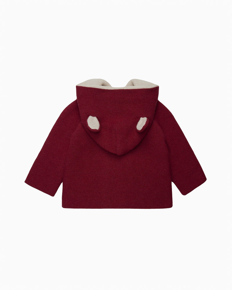 Lapinou Coat Baby Teddy Coat in Crimson
