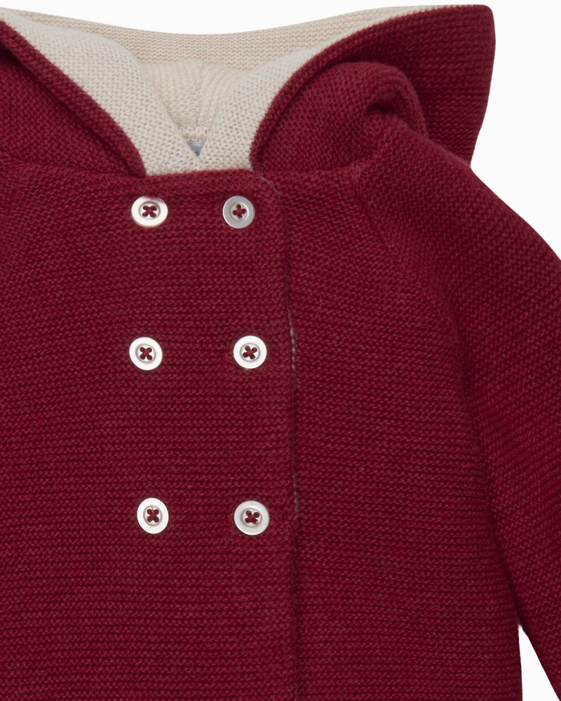Lapinou Coat Baby Teddy Coat in Crimson