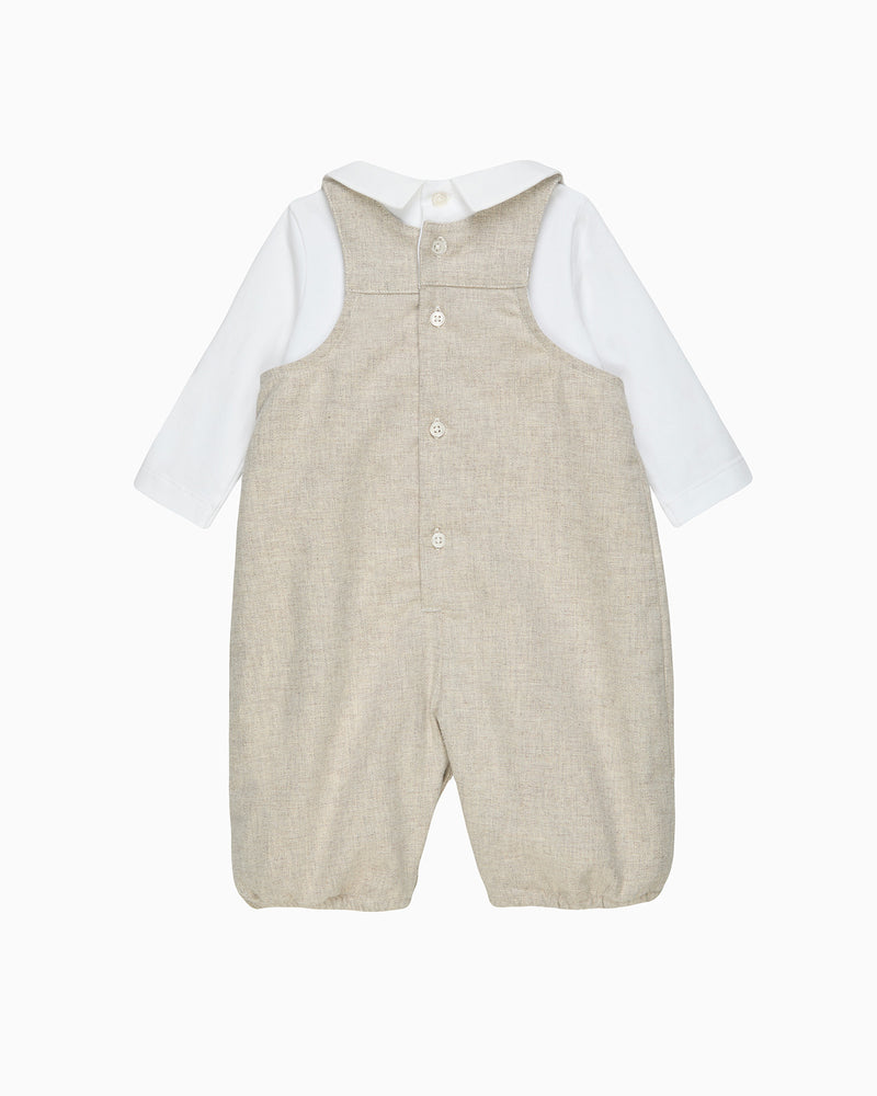 Baby Smocked Overalls Set in Train