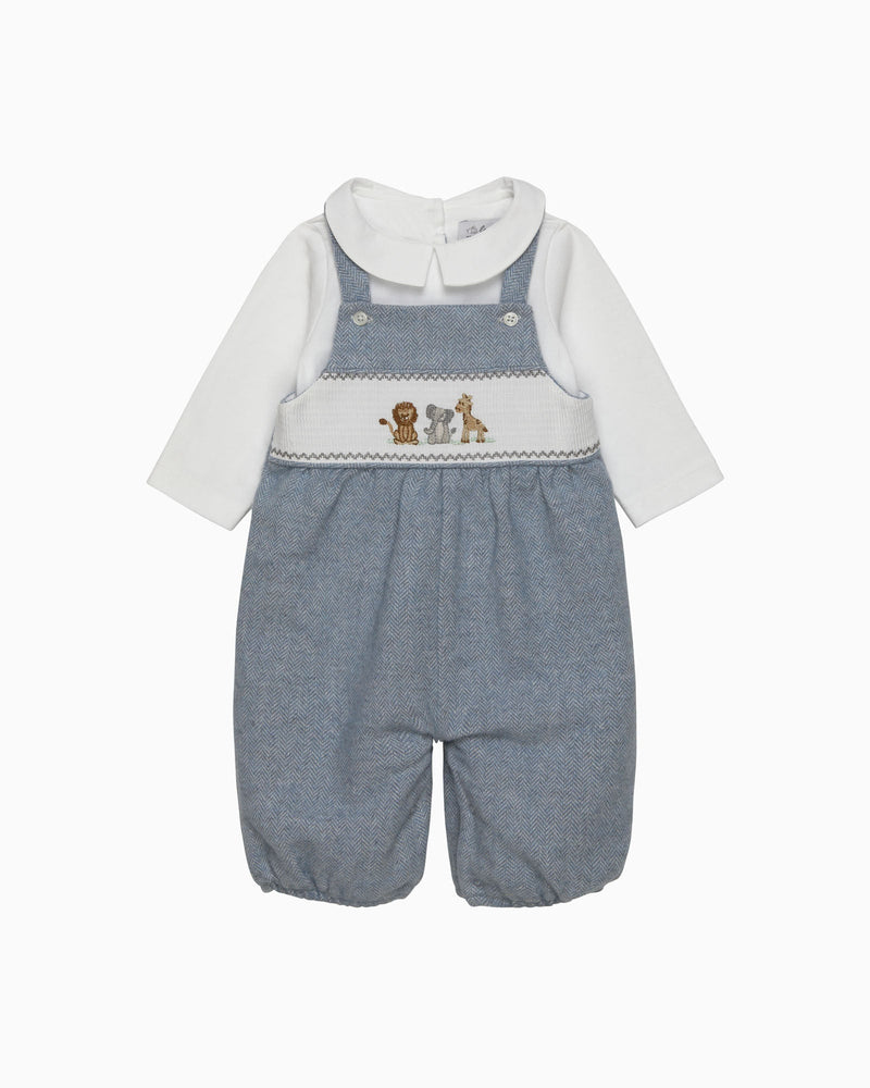 Lapinou Dungarees Baby Smocked Dungaree Set in Augustus & Friends
