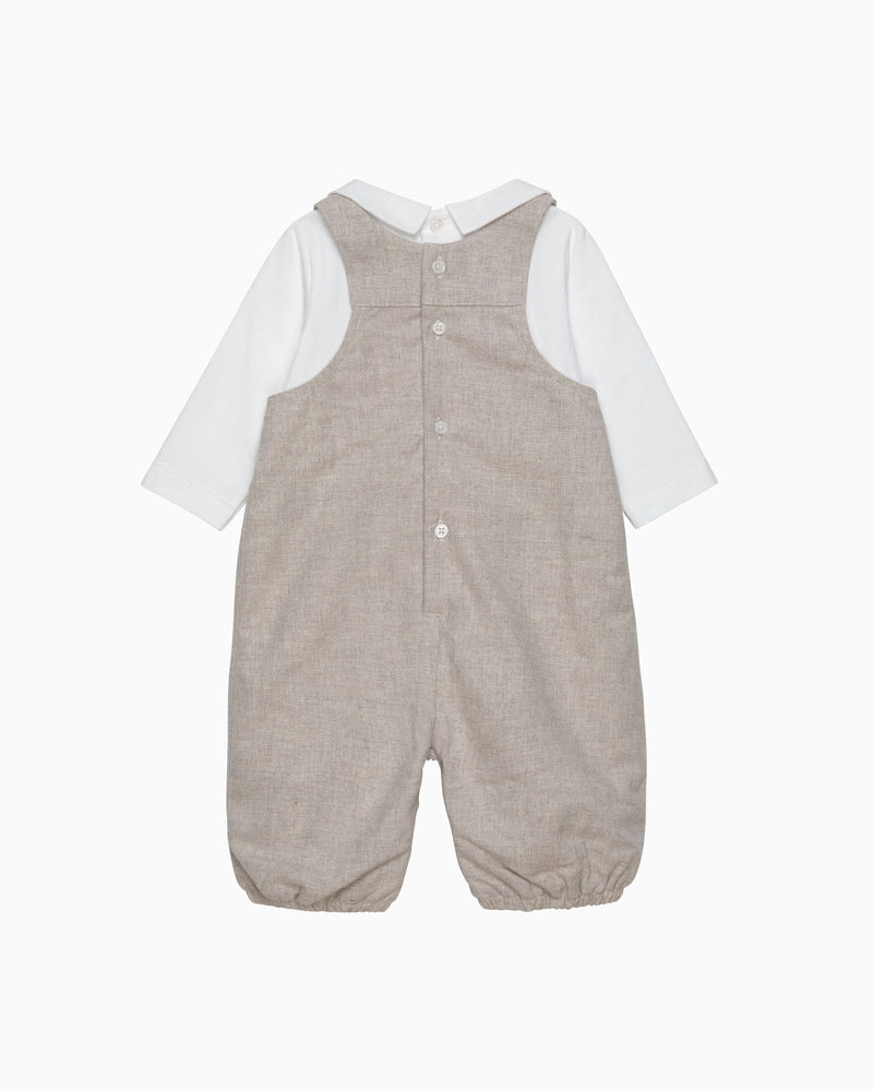 Lapinou Dungarees Baby Smocked Dungaree Set in Elephant