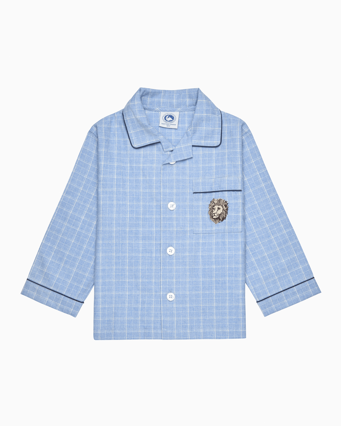 Original Pajama Company Pajamas Augustus Lion Pajamas in Blue Check