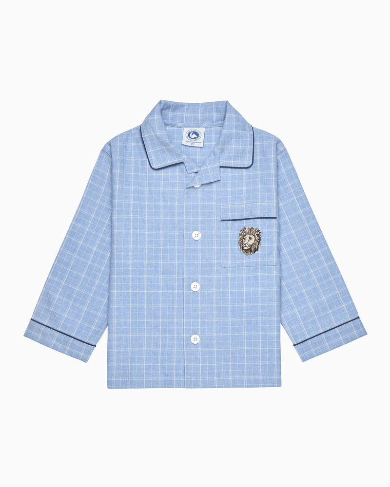 Original Pajama Company Pajamas Augustus Lion Pajamas in Blue Check