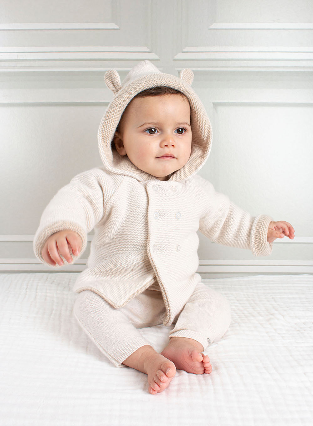 Baby Teddy Coat in Off White