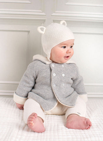 Lapinou Hat Little Teddy Hat in White - Trotters Childrenswear