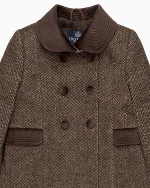 Classic Coat in Brown Herringbone