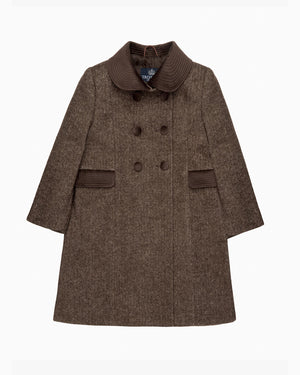 Classic Coat in Brown Herringbone