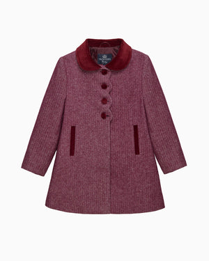 Trotters Heritage Coat Matilda Swing Coat in Plum Herringbone