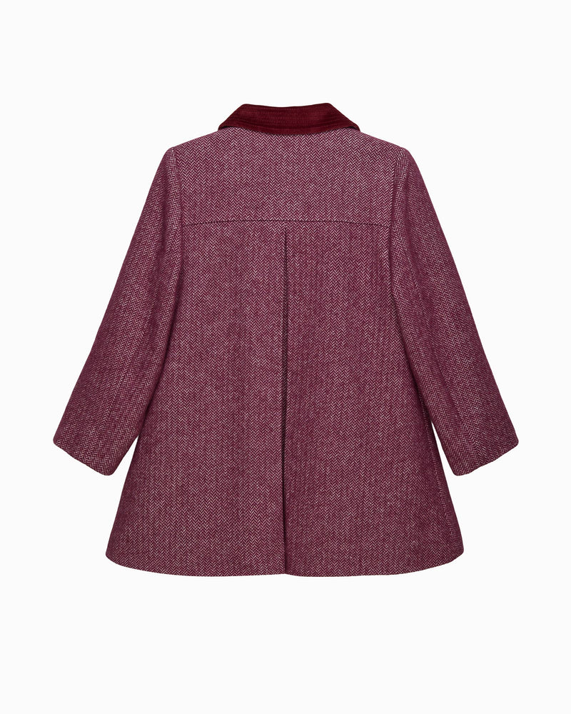 Trotters Heritage Coat Matilda Swing Coat in Plum Herringbone