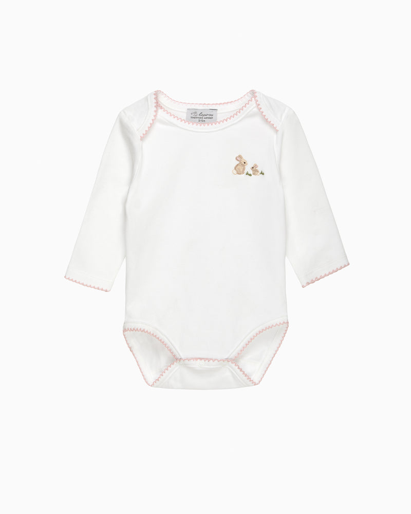 Baby Bunny Embroidered Envelope Bodysuit
