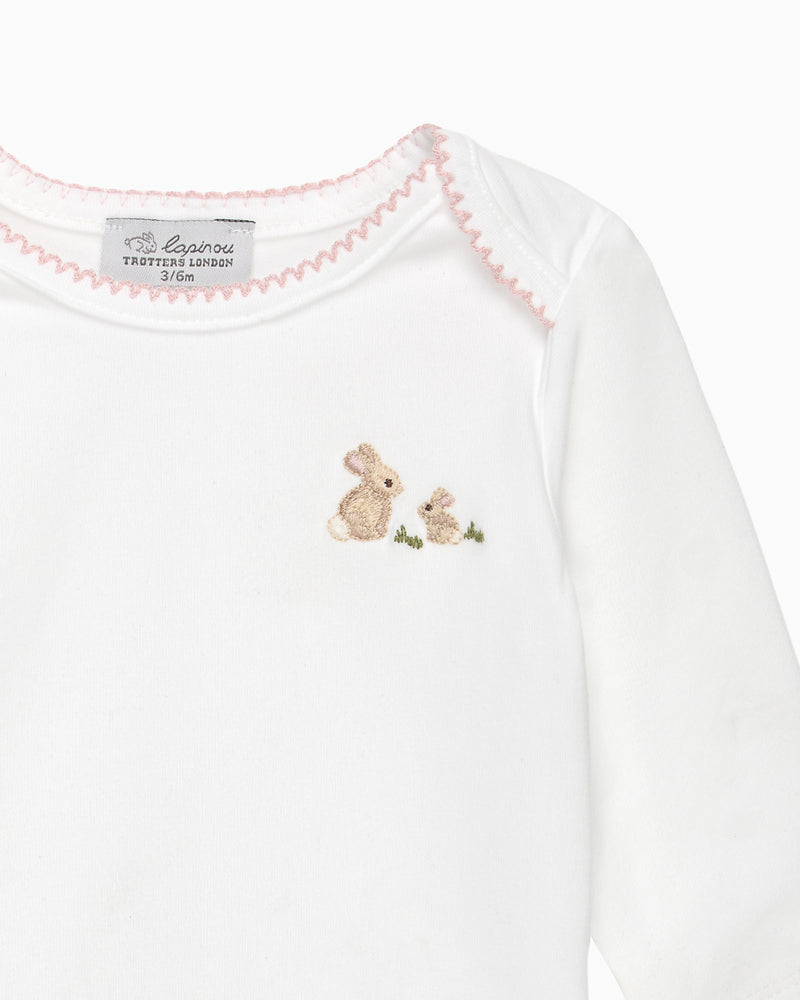 Baby Bunny Embroidered Envelope Bodysuit