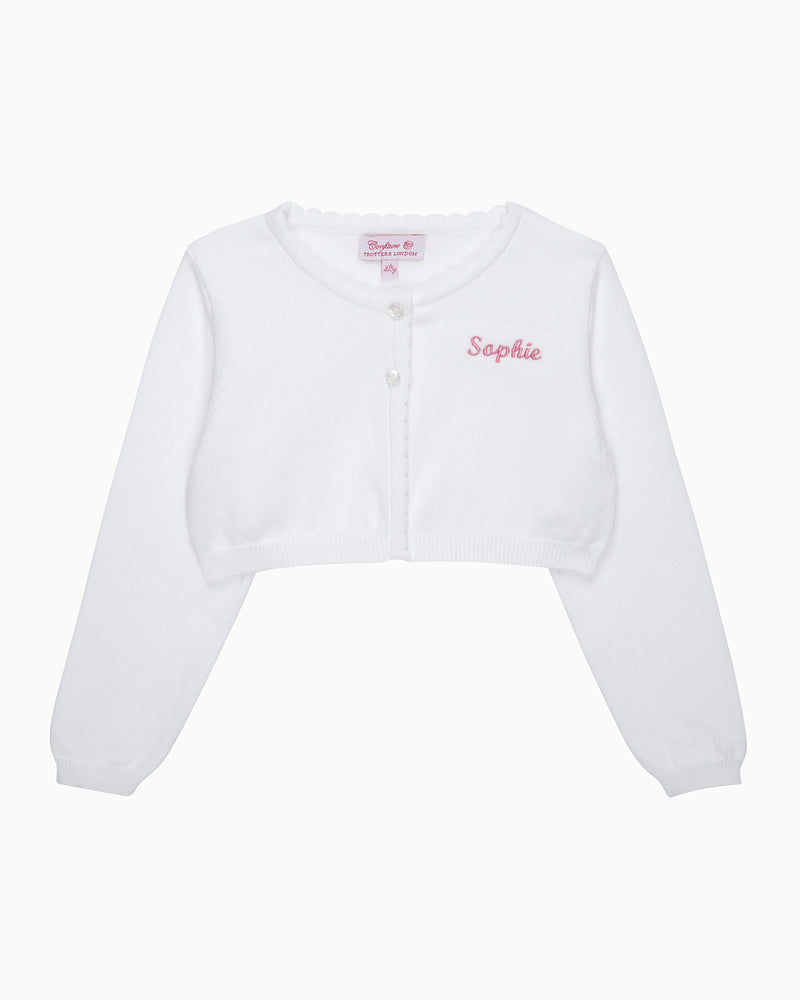 Sophie Cropped Cardigan in White
