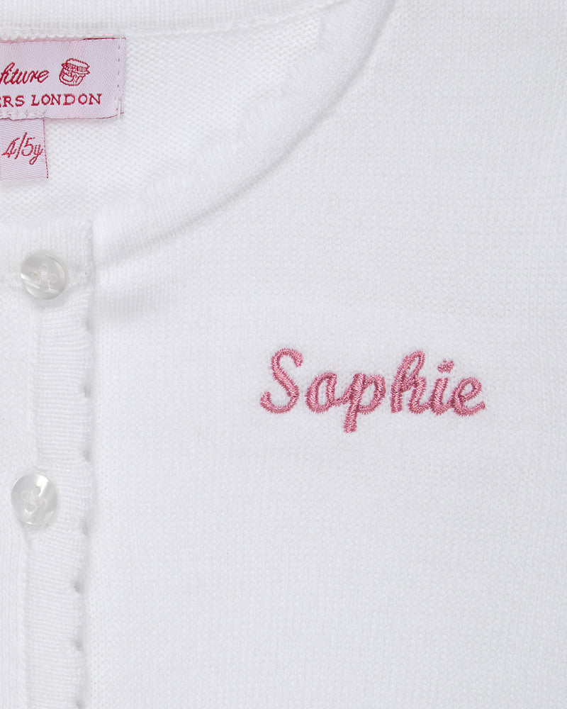 Sophie Cropped Cardigan in White
