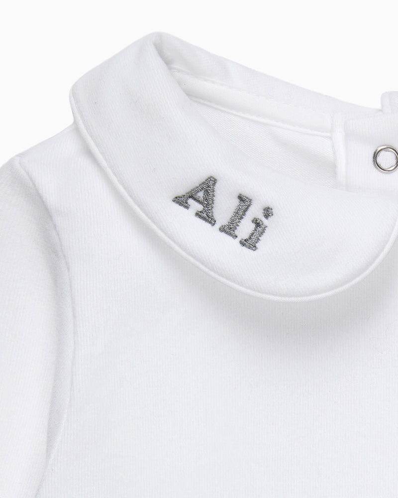 Baby Long-Sleeved Milo Bodysuit in White
