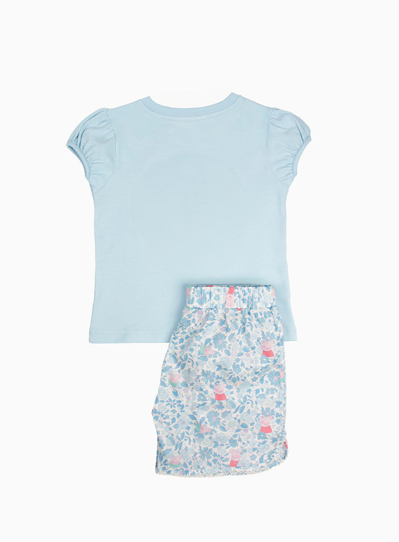 Shorts Set in Blue Peppa Meadow