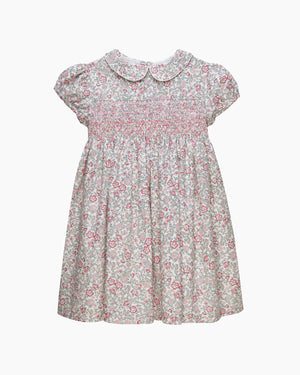 Arabella Floral Smocked Dress in Pink