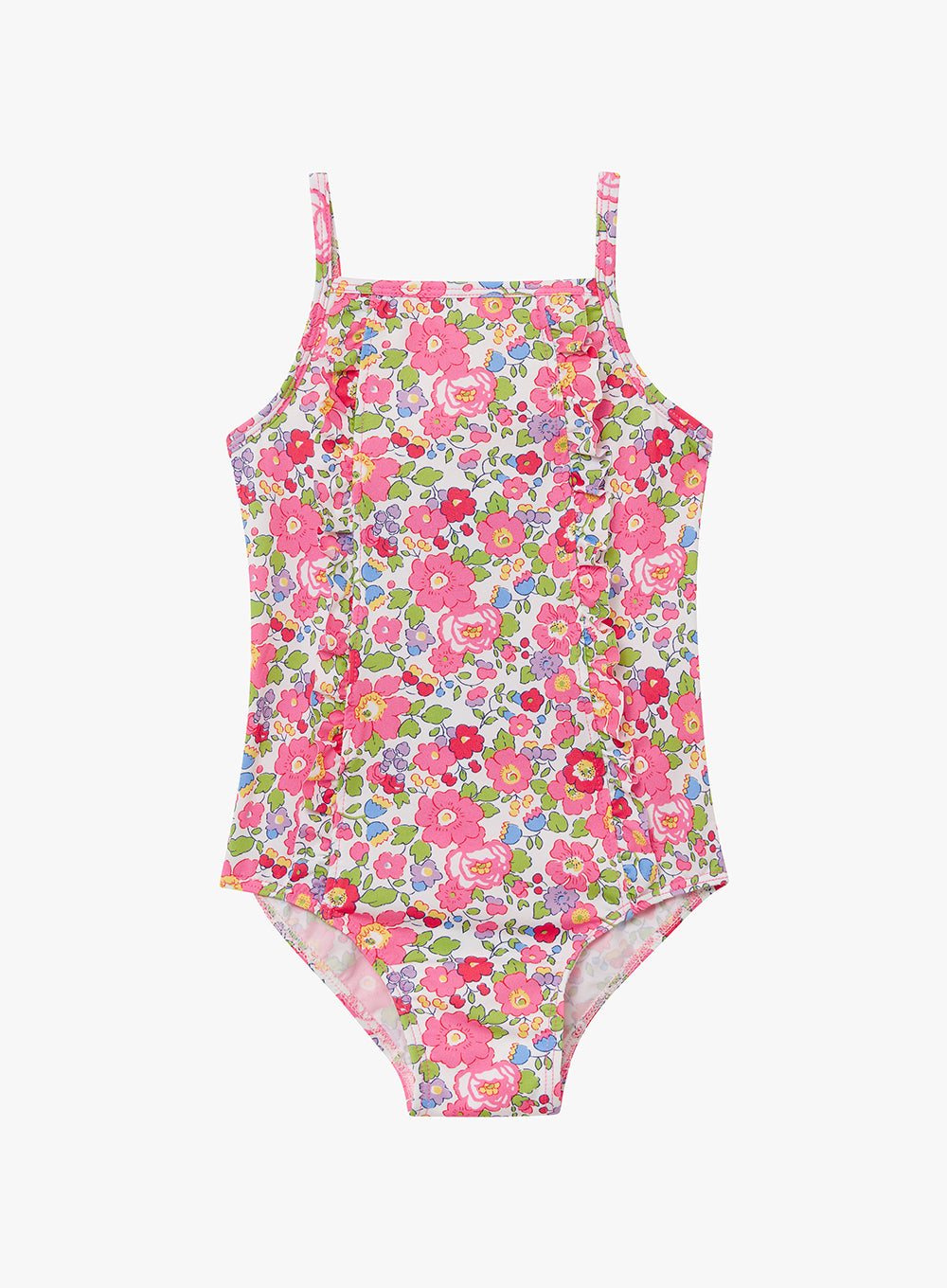 Trotters Swim Girls Betsy Frill Swimsuit Pink Betsy | Trotters
