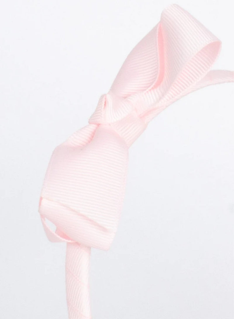 Pretty Bow Alice Band in Powder Pink