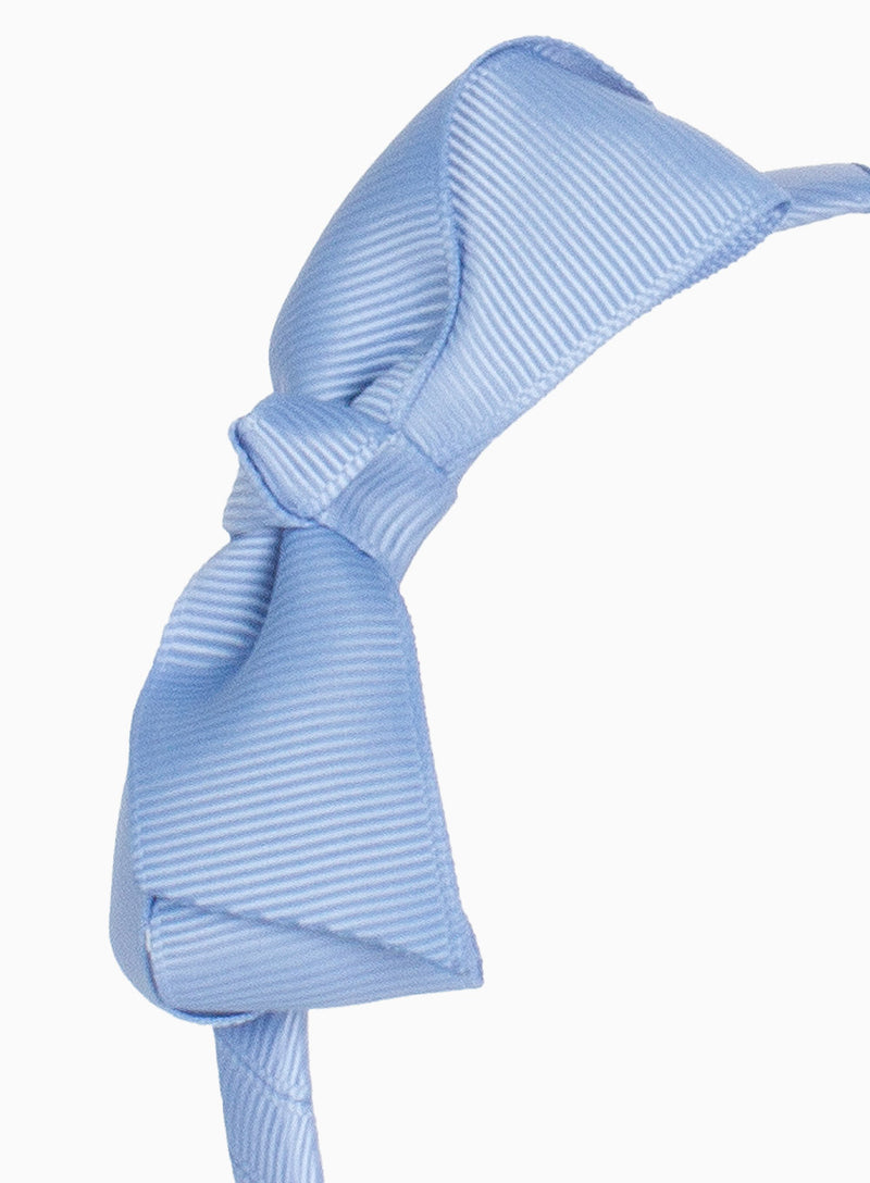 Pretty Bow Alice Band in French Blue
