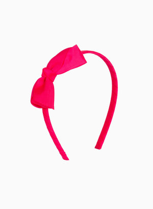 Pretty Bow Alice Band in Shocking Pink