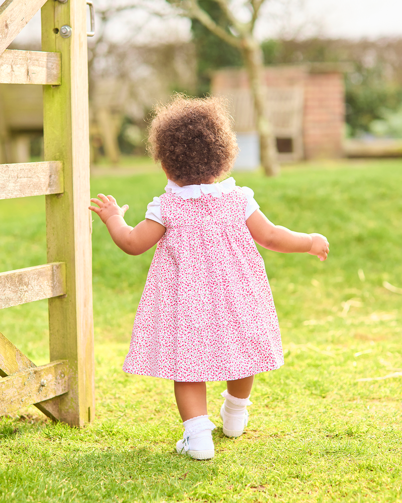 Baby Cherry Smocked Duck Dress