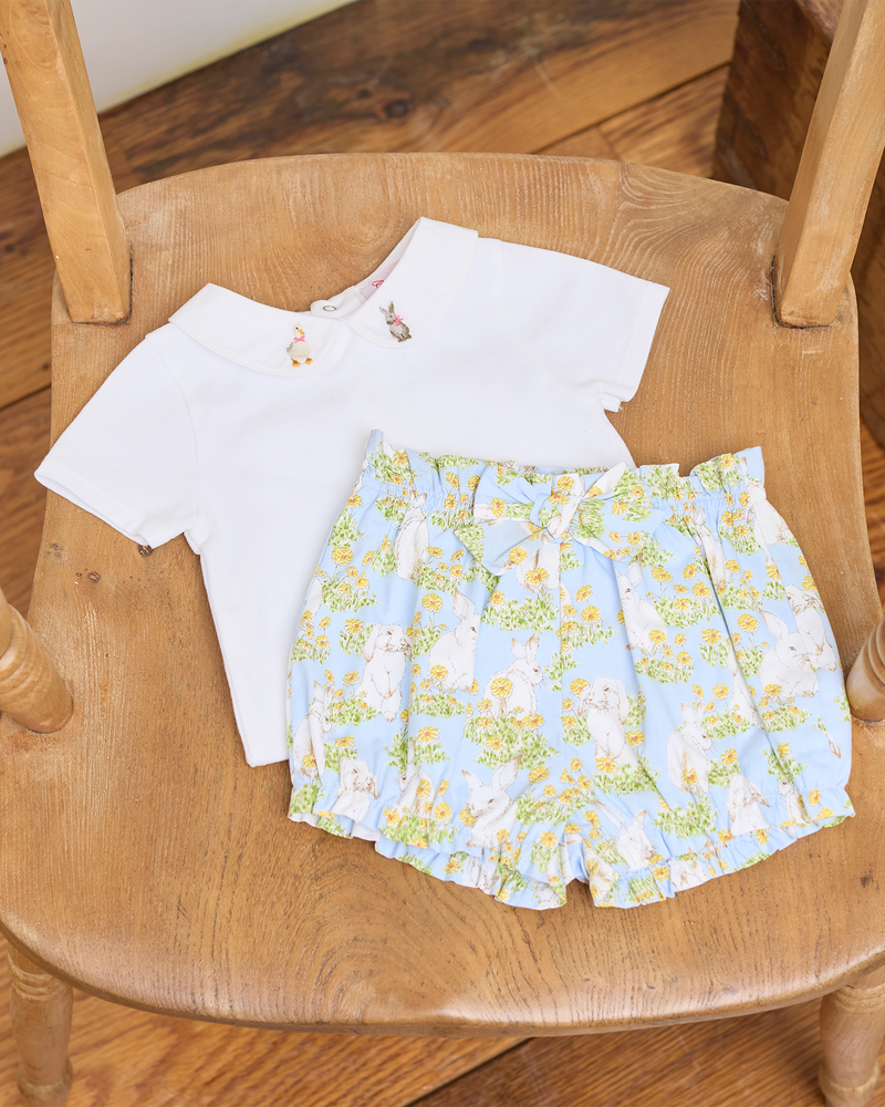 Baby Short-Sleeved Duck & Bunny Bodysuit