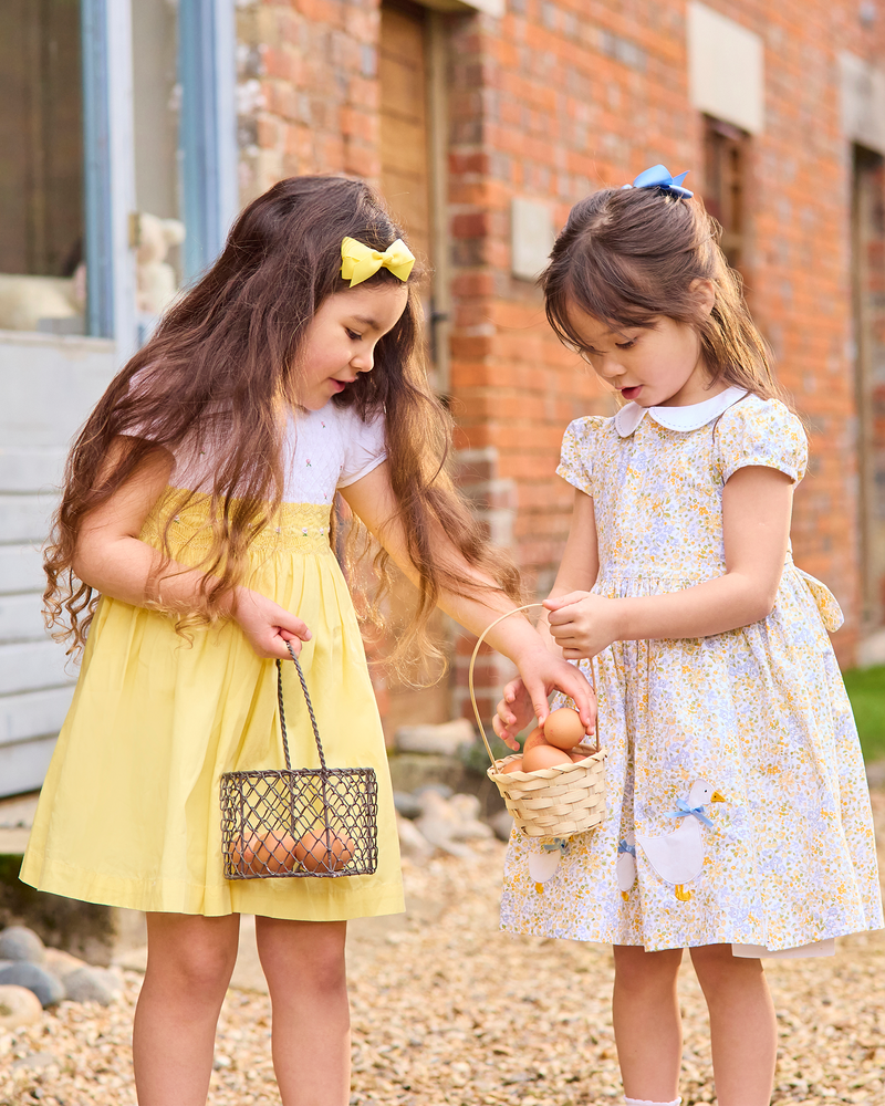 Rose Hand Smocked Dress in Lemon
