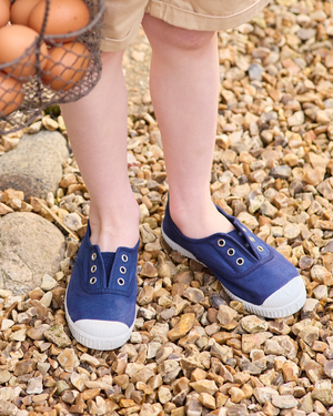 Hampton Canvas  Shoes Hampton Canvas Plum Plimsolls in Navy