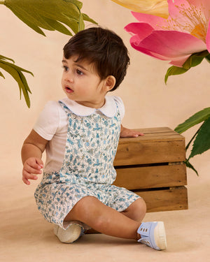 Chelsea Clothing Company Dungarees Baby Alexander Bib Shorts in Blue Bugs
