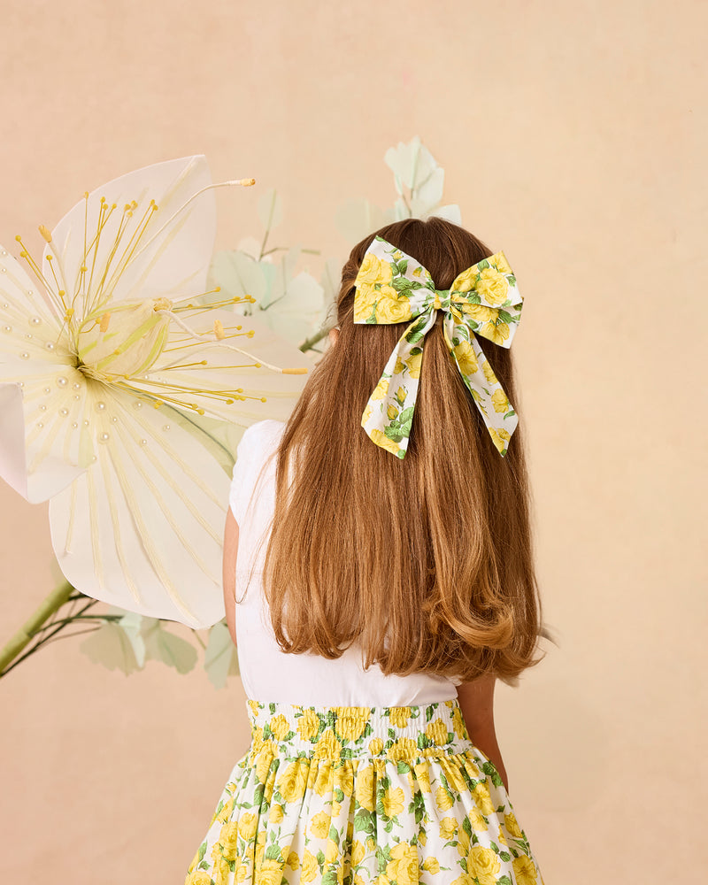 Extra Large Bow Hair Clip in Yellow Carline