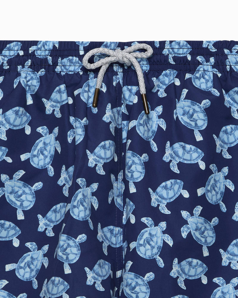 Mens Daddy & Me Swimshorts in Navy Turtle