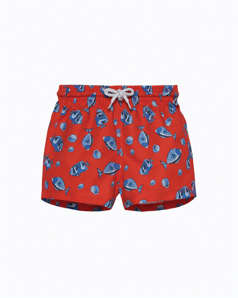 Baby Swimshorts in Red Fish