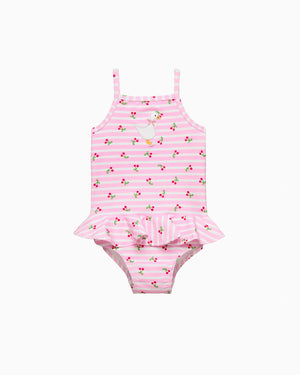 Hampton Swim Swimsuit Baby Cherry Stripe Duck Swimsuit in Pink