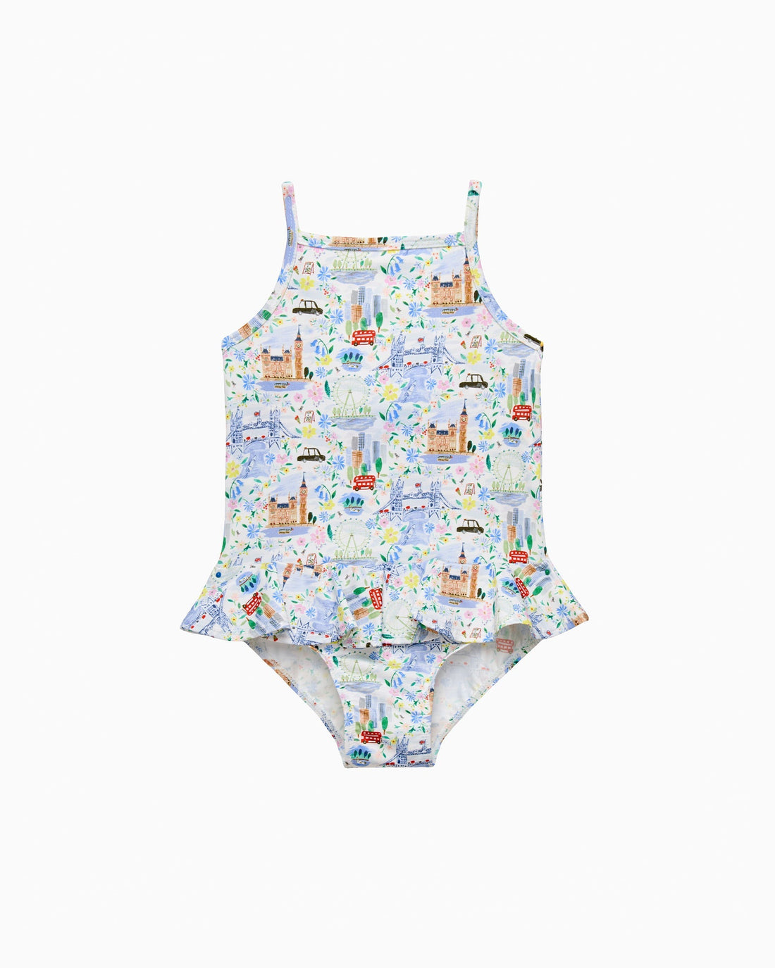 Hampton Swim Swimsuit Baby Peplum Swimsuit in London Scenes