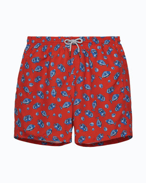Men's Swimshorts in Red Fish