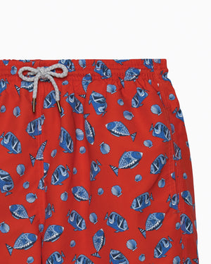 Men's Swimshorts in Red Fish
