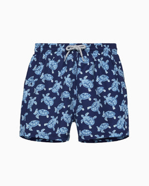 Boys Swimshorts in Navy Turtle