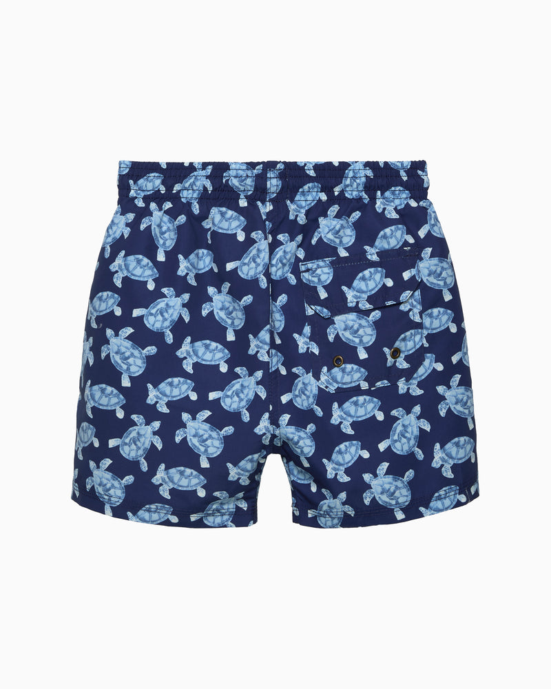 Boys Swimshorts in Navy Turtle